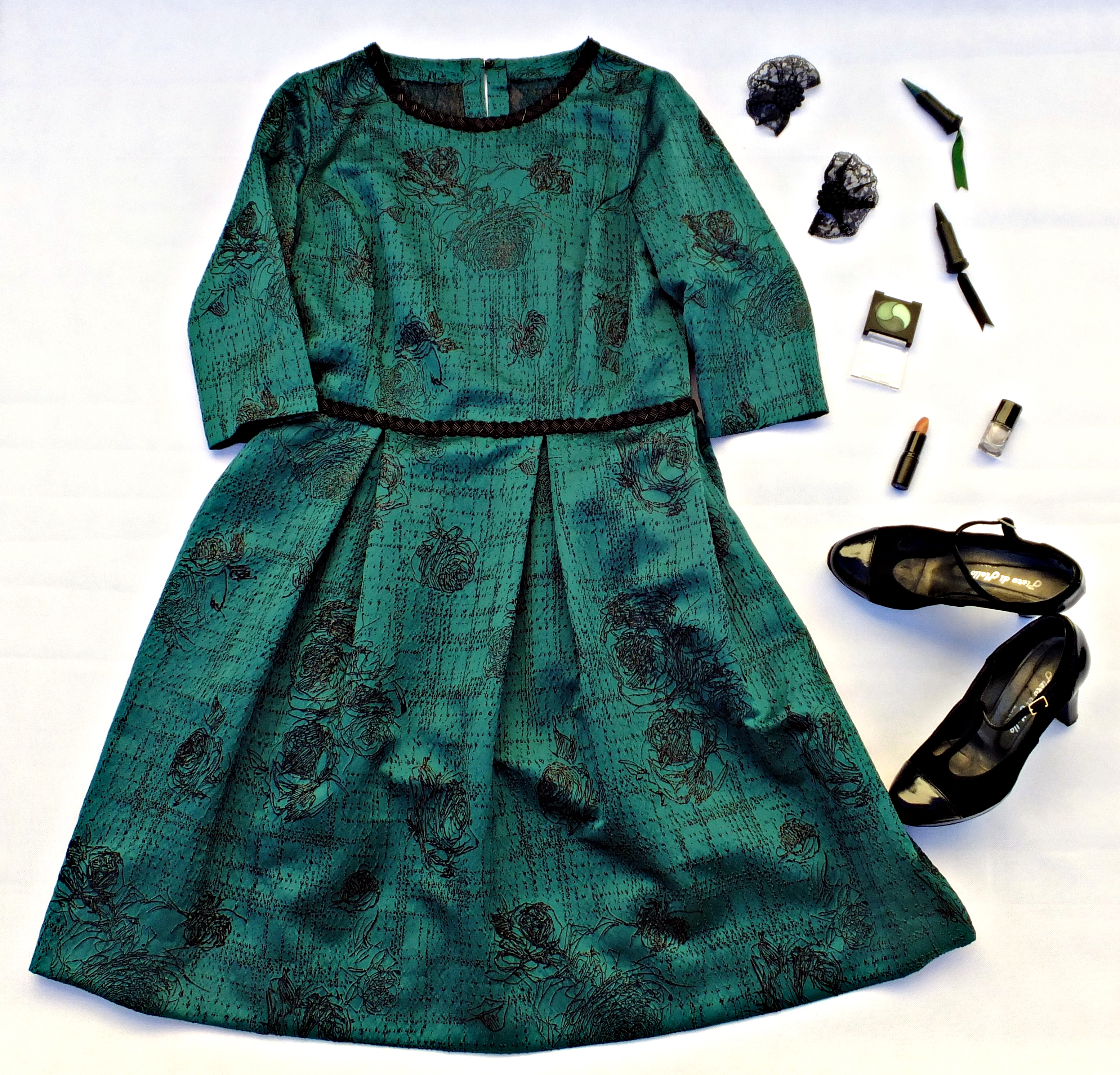 Vestido verde negro 2