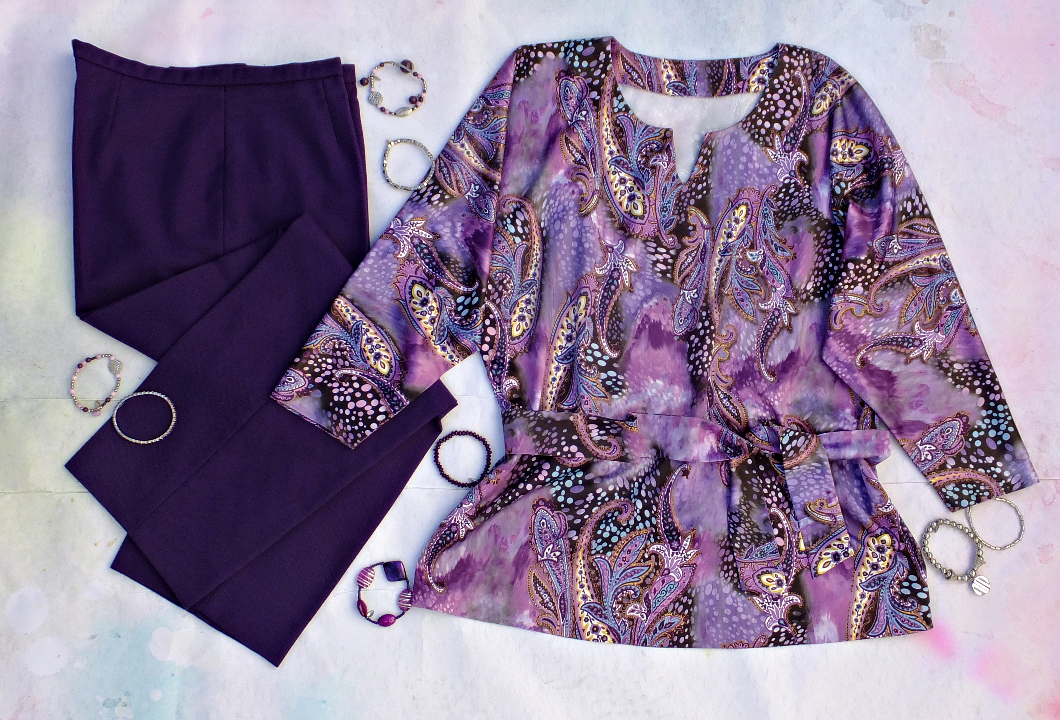 pantalón morado blusón 2