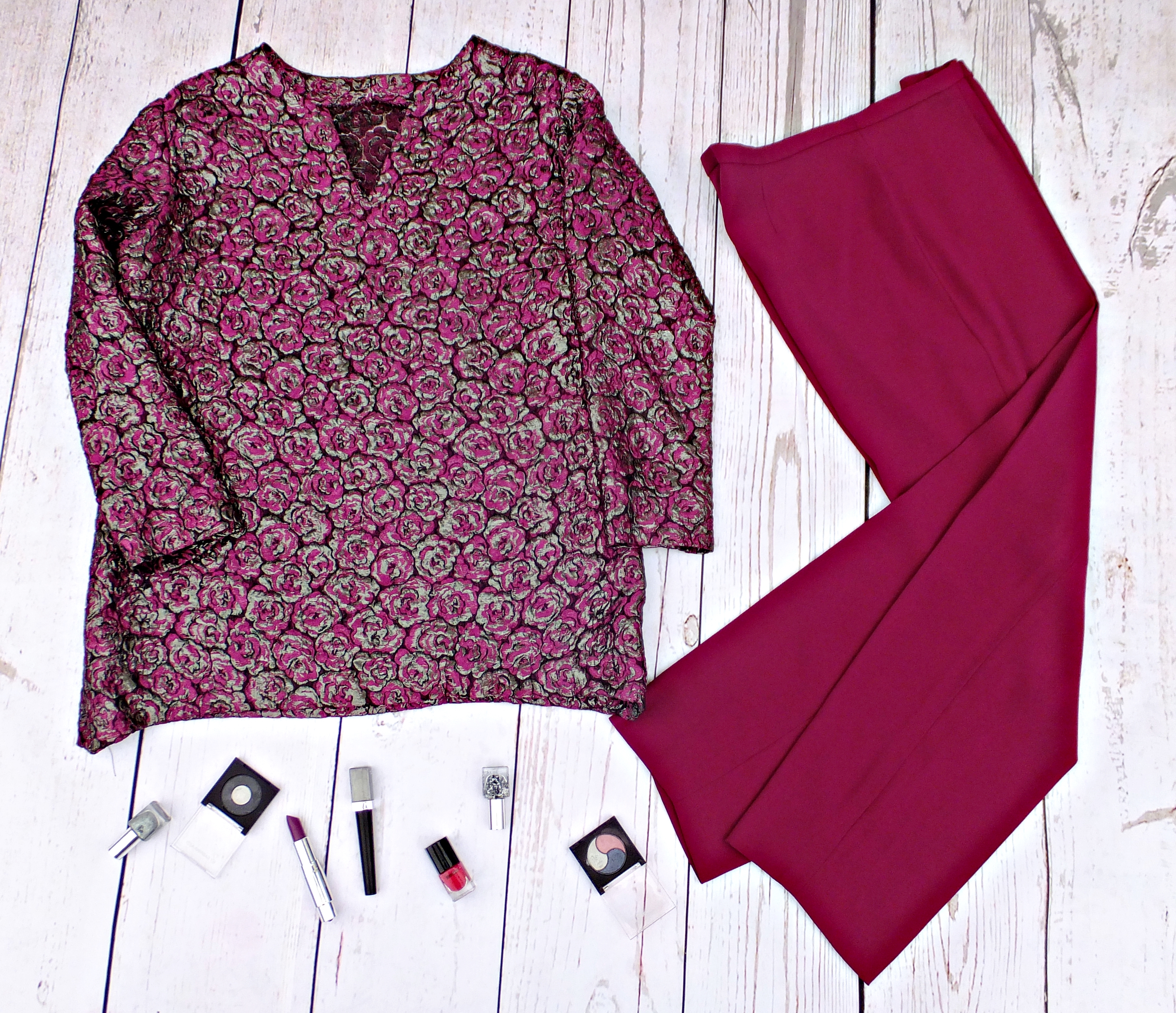 Blusón y pantalón en fucsia y plata 3