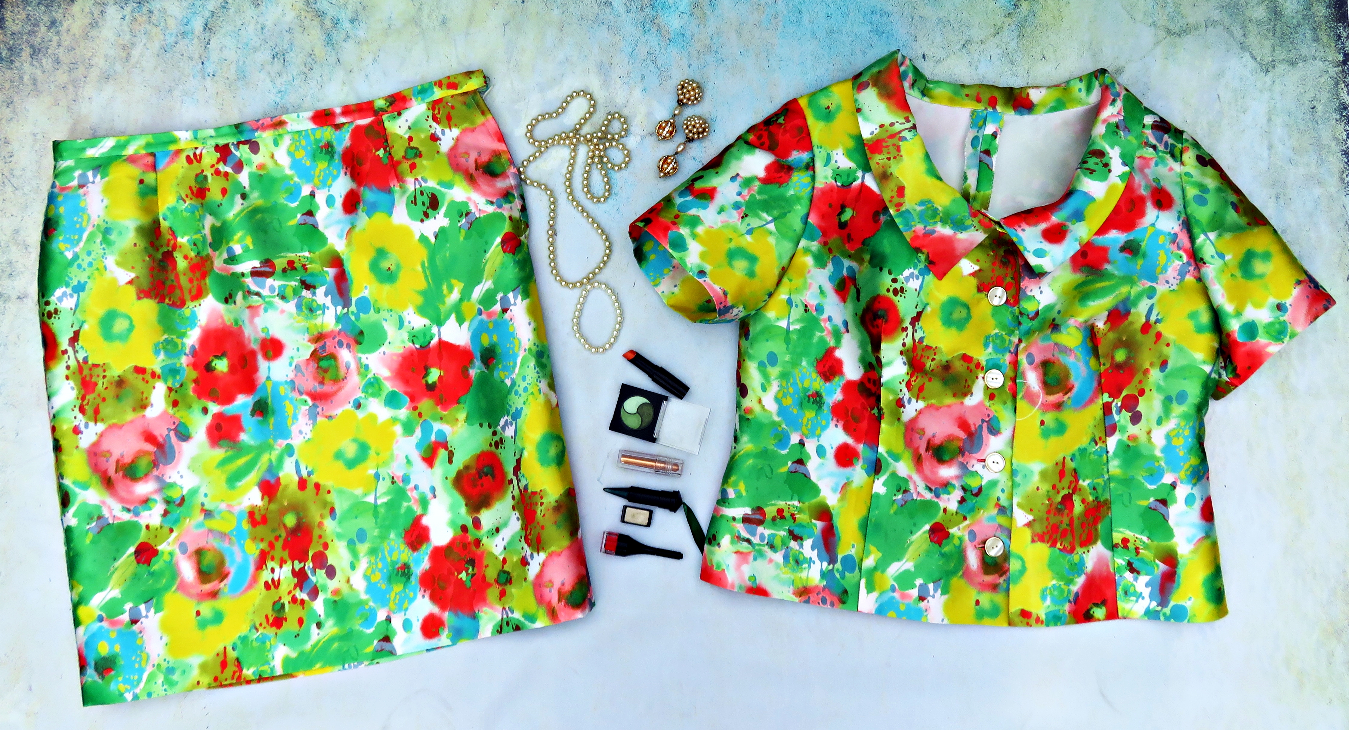 Conjunto verde flores 4