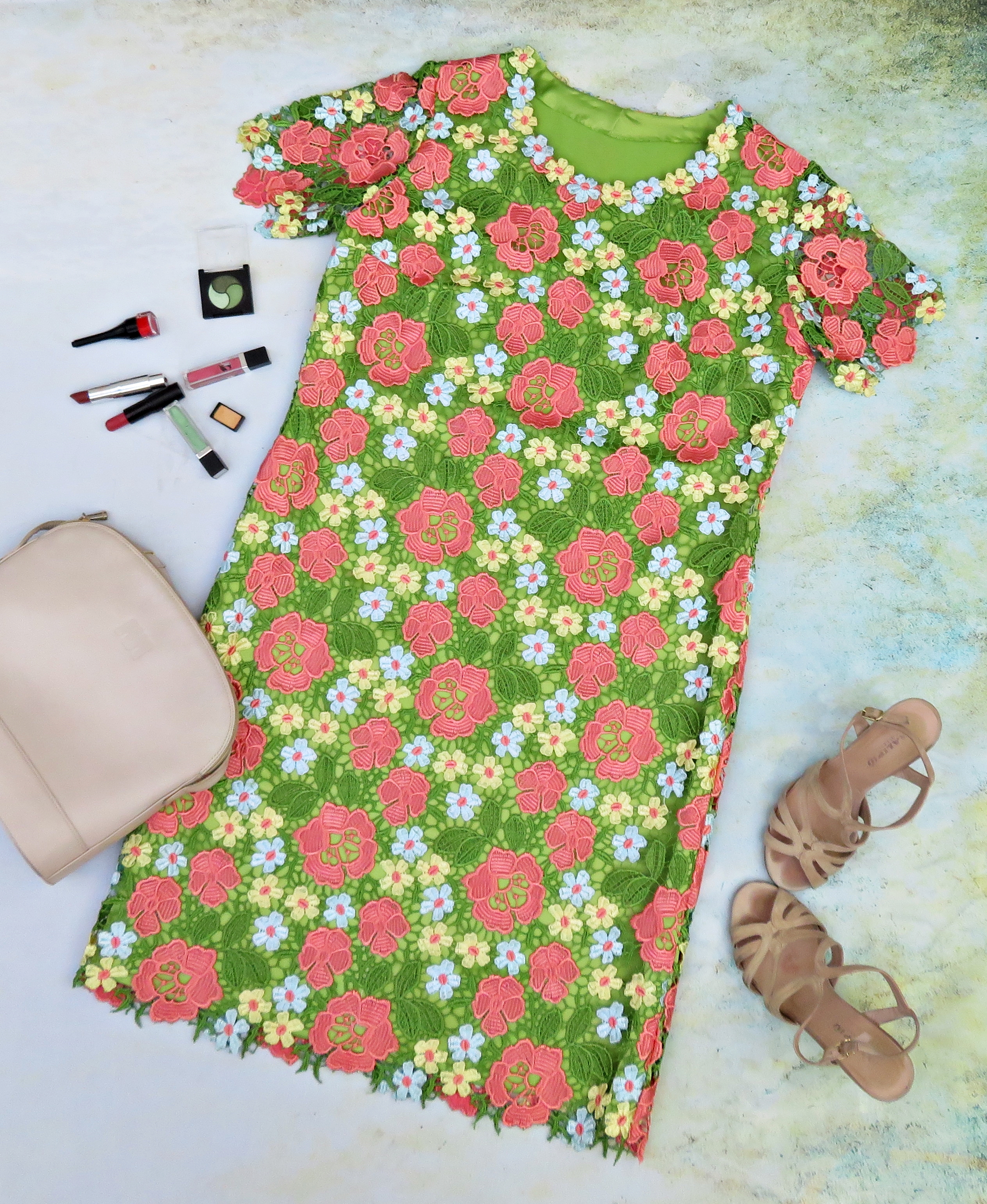 Vestido guipur verde 2