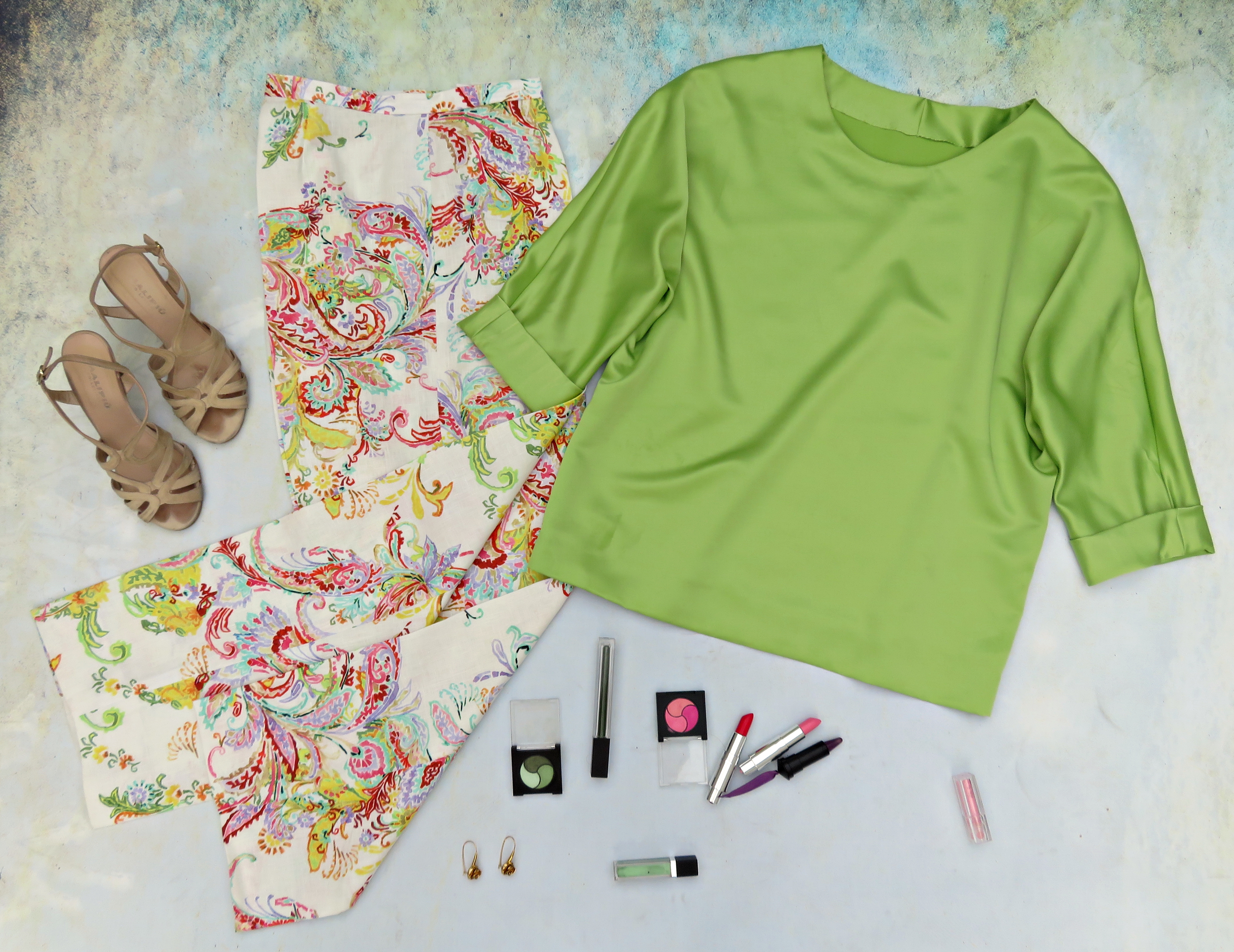 Blusón verde pantalón flores 2