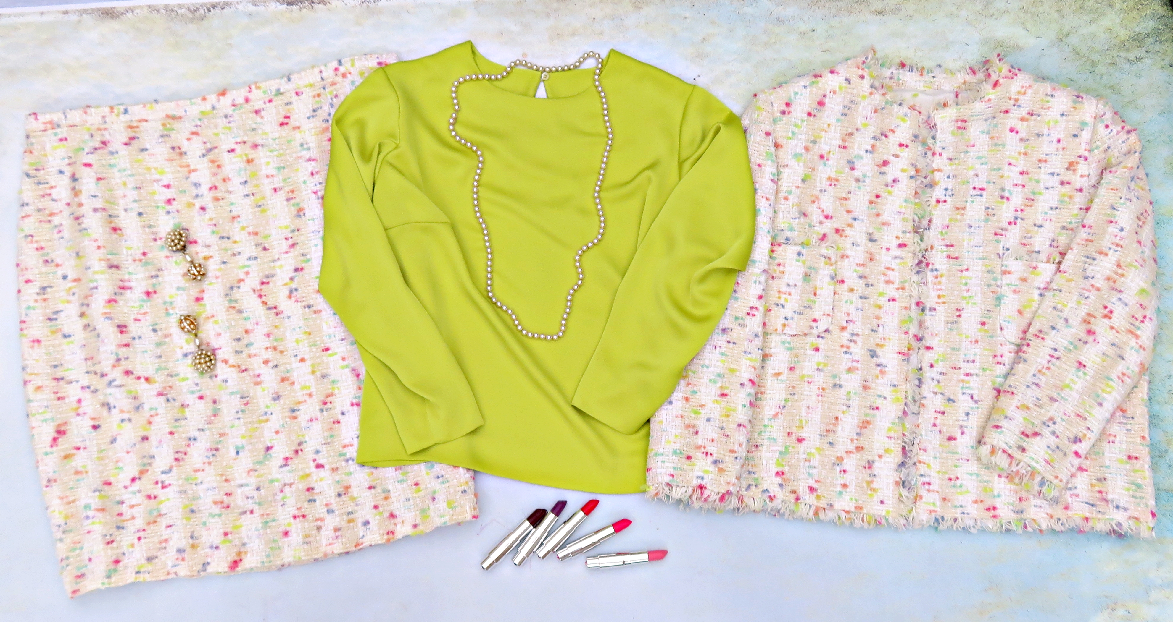 Traje chanel crema 1