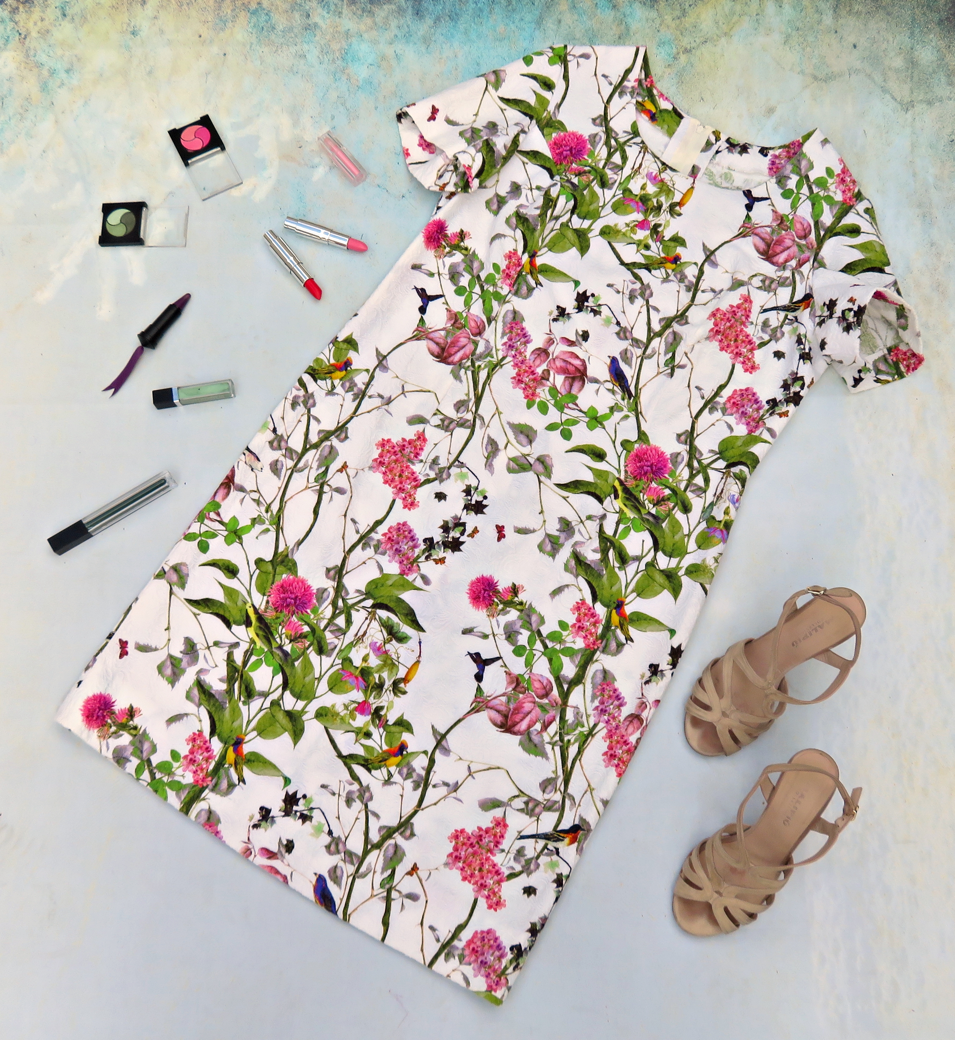 Vestido flores pájaros 1