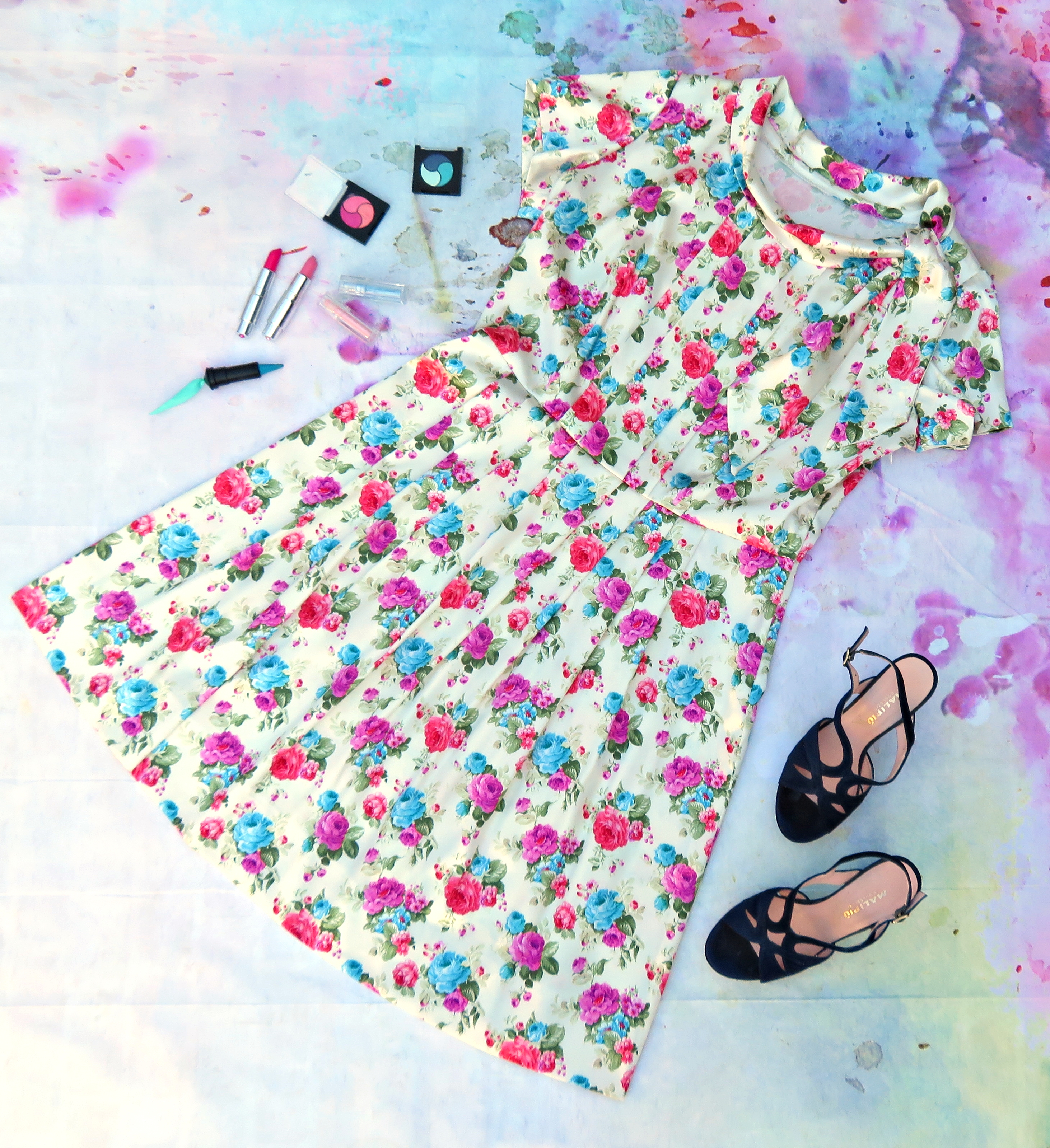 Vestido flores y tablas 2