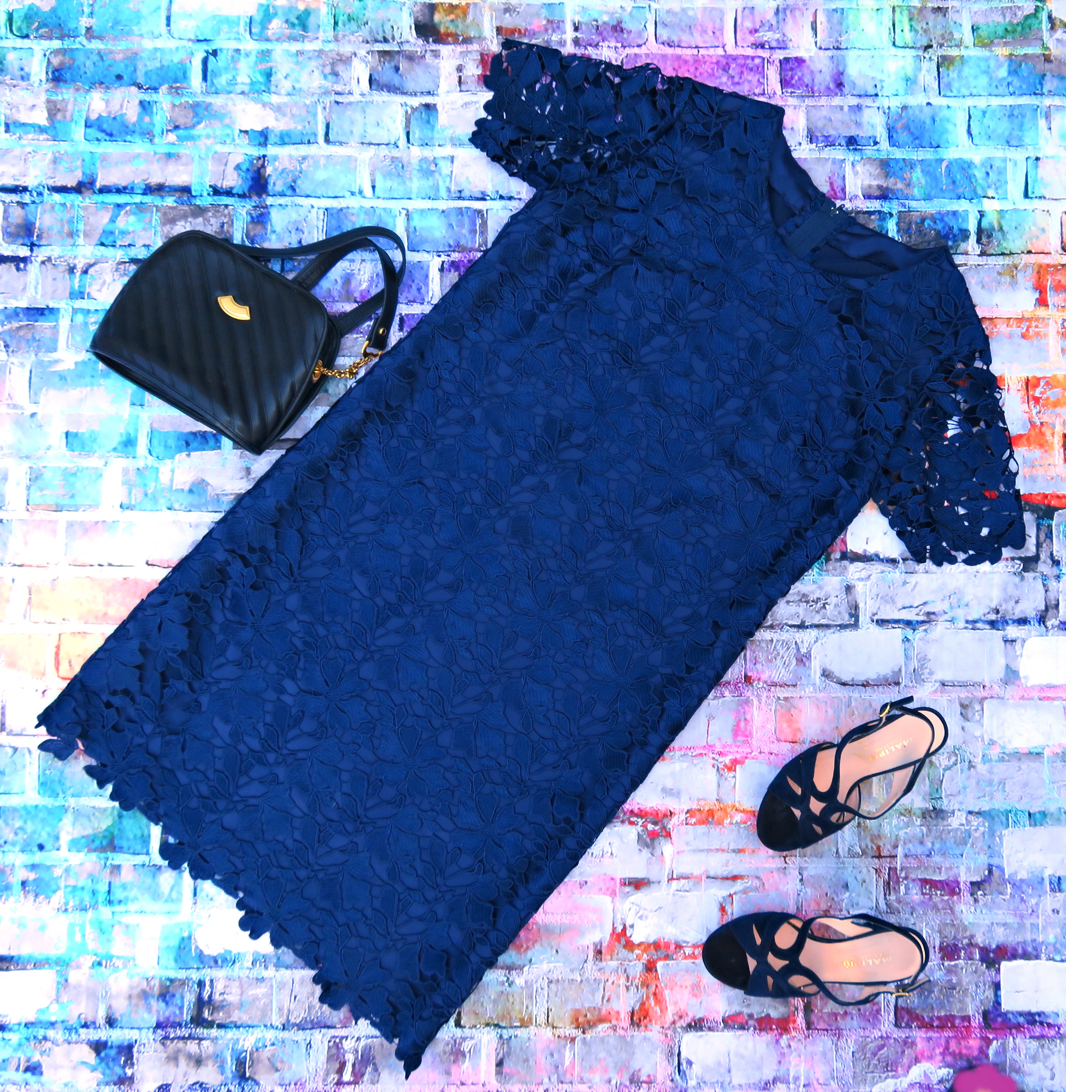 Vestido guipur marino 2