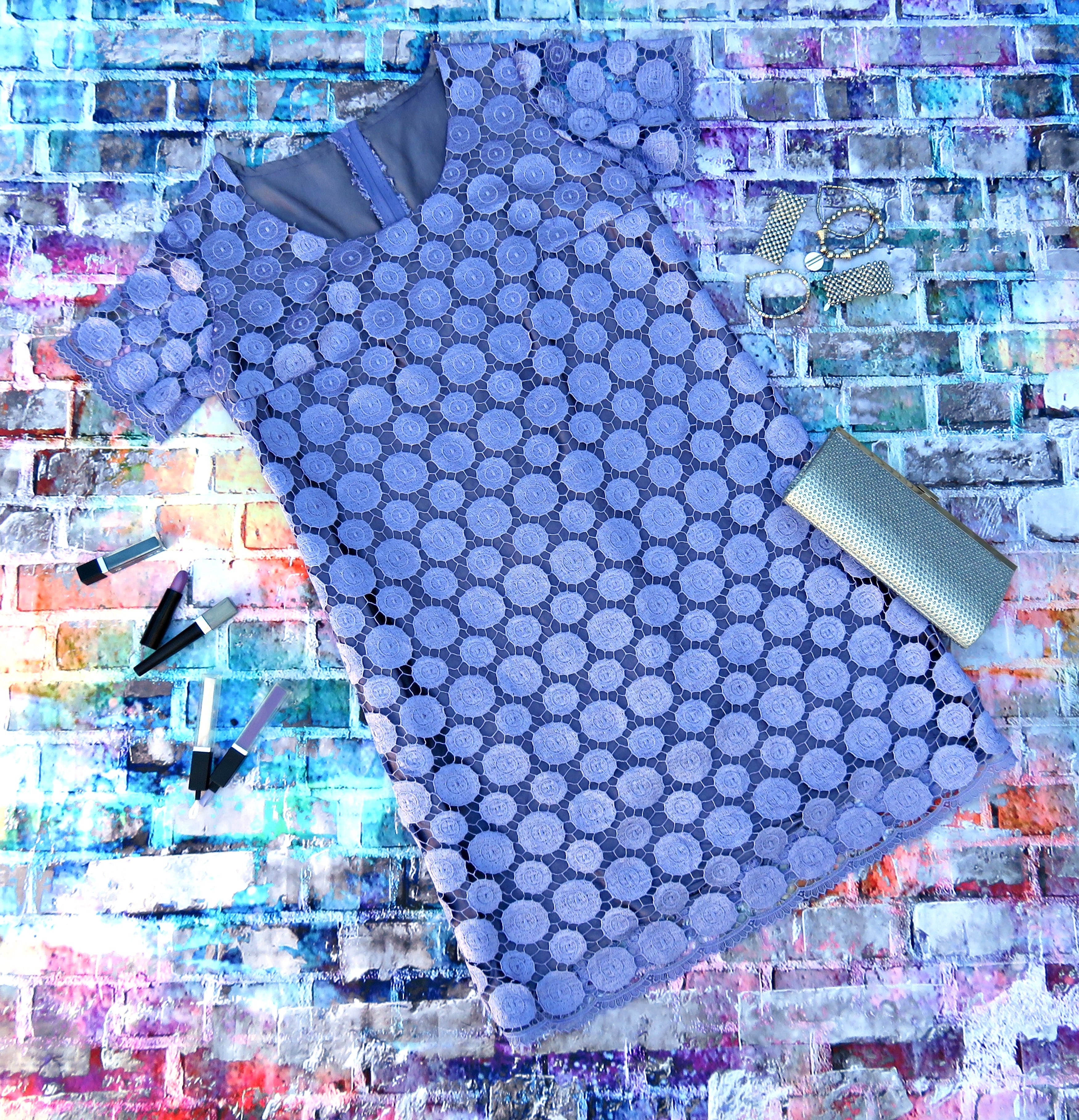 Vestido guipur malva 2