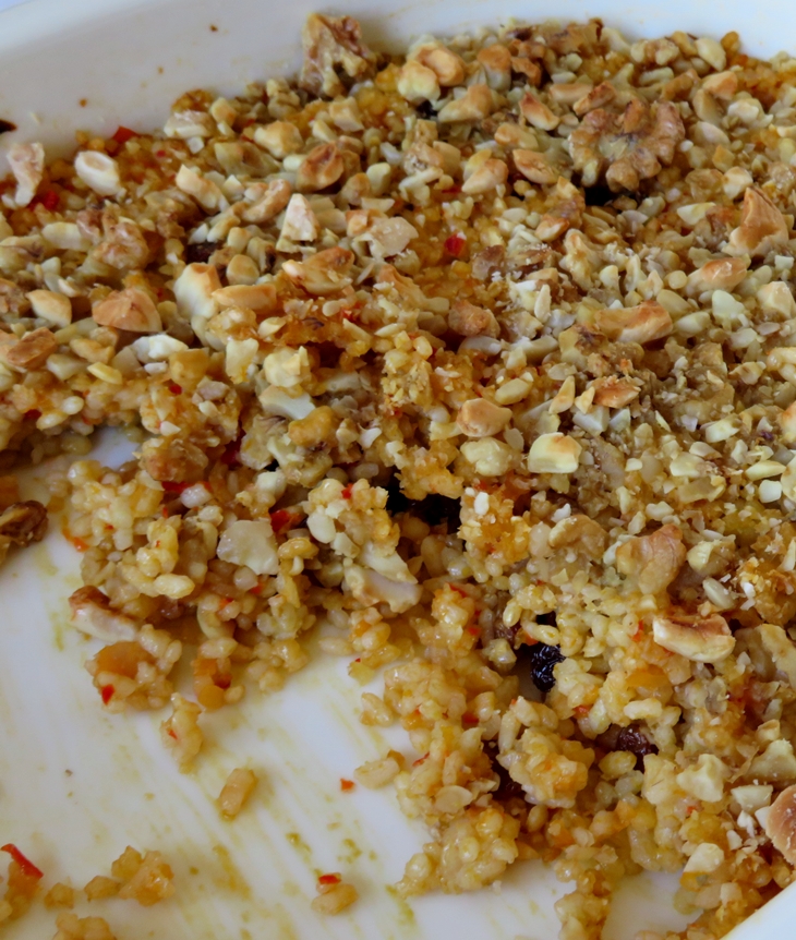 Arroz con gratinado de frutos&nbsp;secos