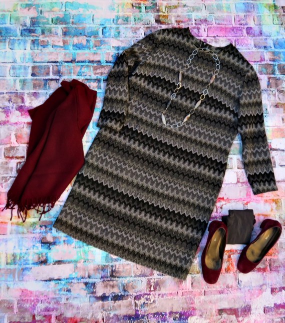 Vestido gris rayas D