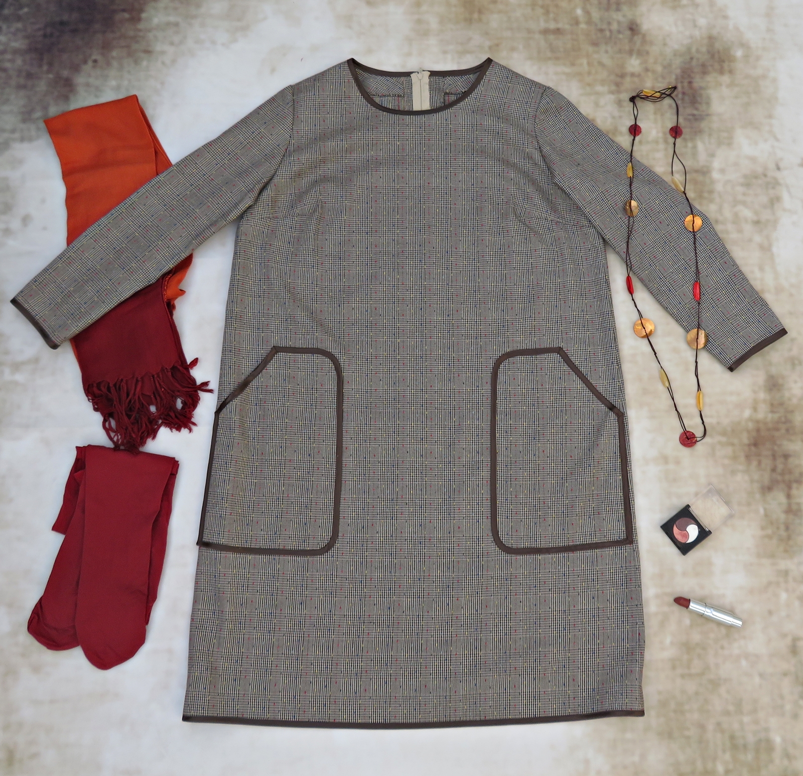 Vestido cuadros marrones D