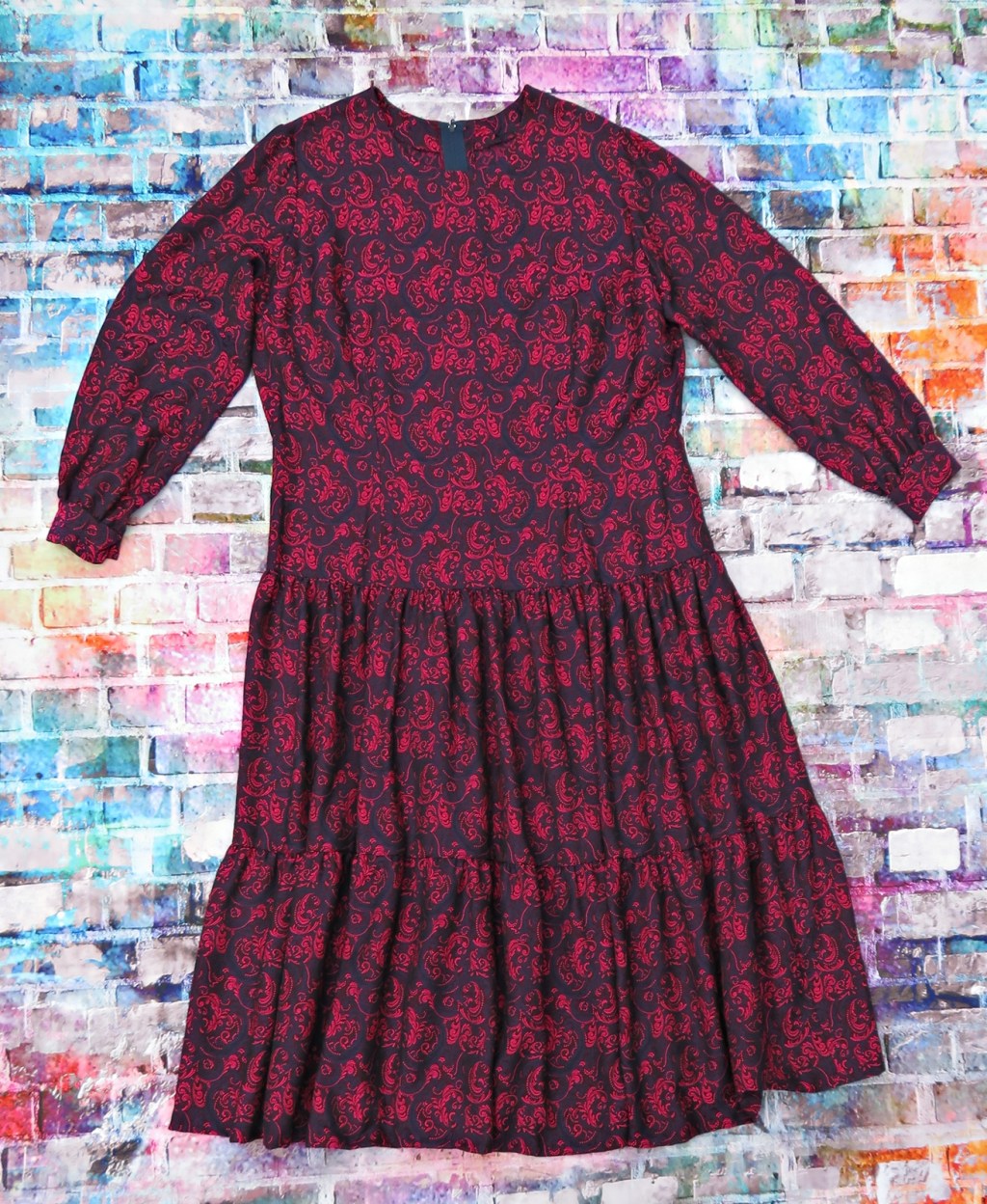 Vestido largo azul y rosa (2019)