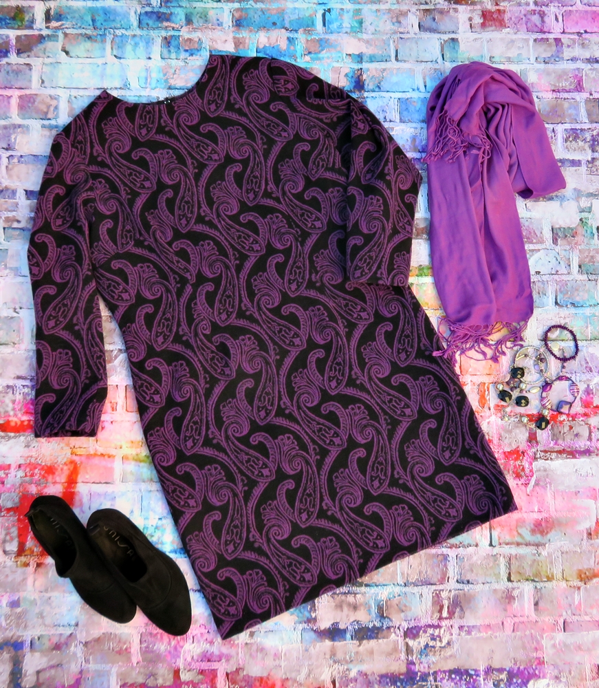 Vestido negro morado 1
