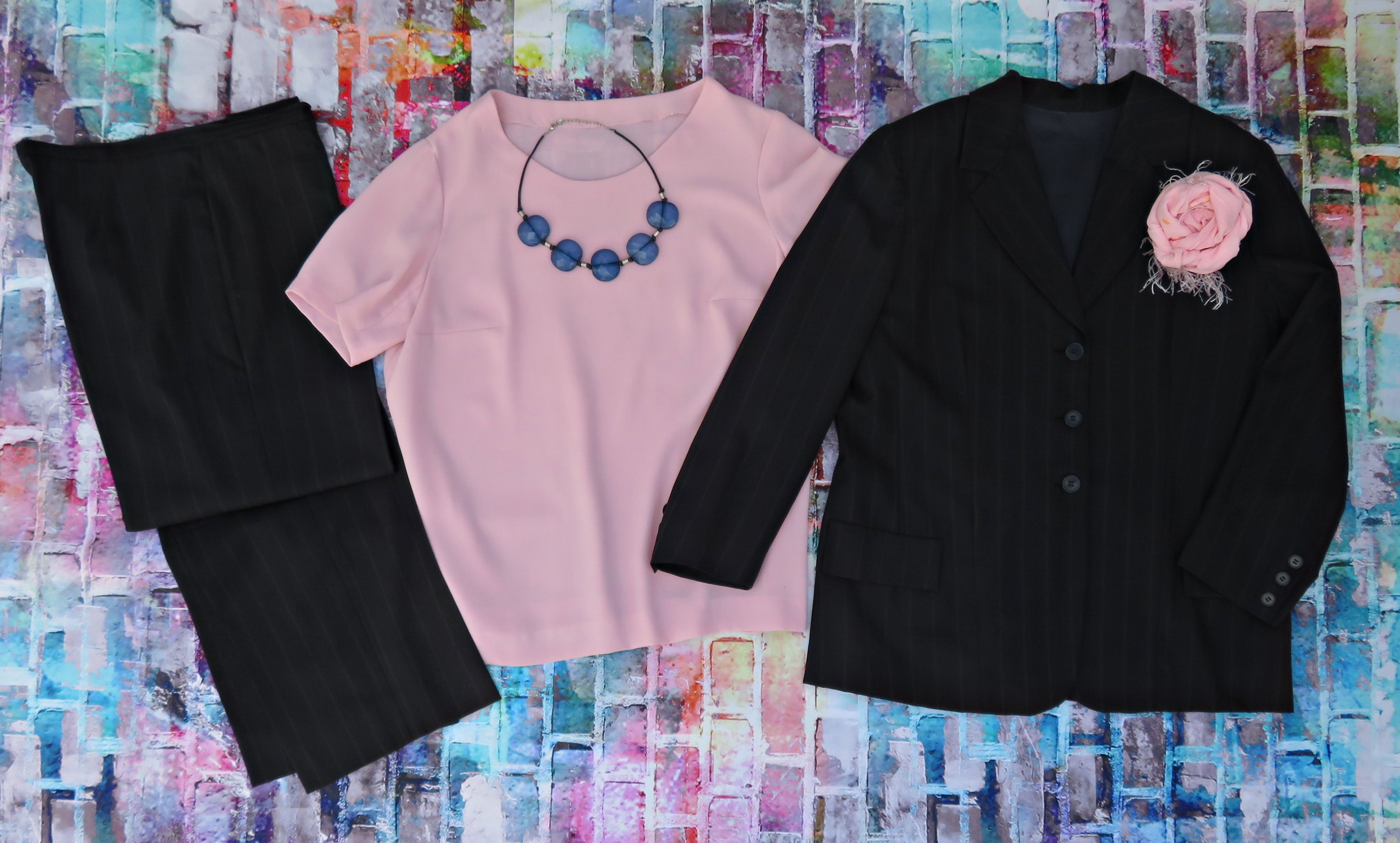 Traje pantalón azul hilo 1