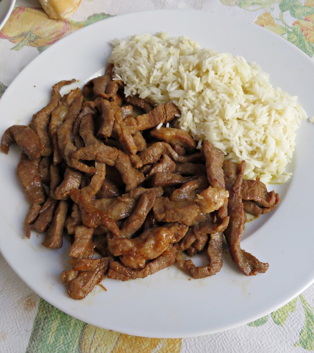 Tiras de cerdo a la naranja con arroz&nbsp;basmati