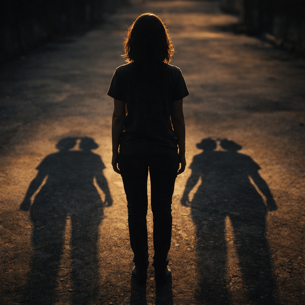 Black vintage alarm clock showing time 10:08 with shadow on ground