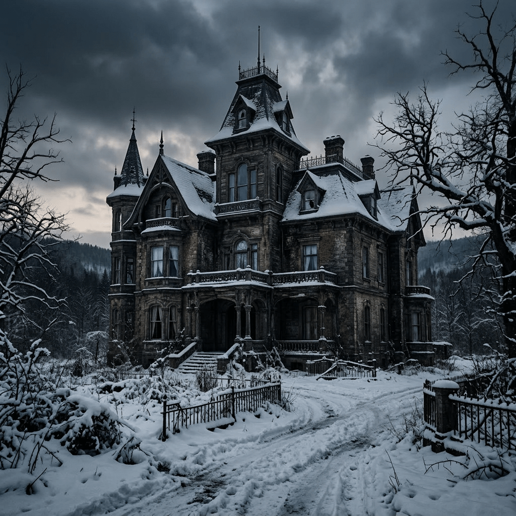 Mansion slightly worn, not heavily damaged